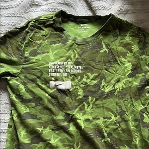 Nike Men's Green Camouflage T-Shirt and yellow NIKE SWIMMING SHORTS